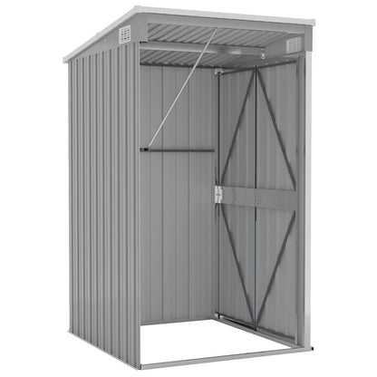 vidaXL Wall-mounted Garden Shed Grey 118x100x178 cm Galvanised Steel
