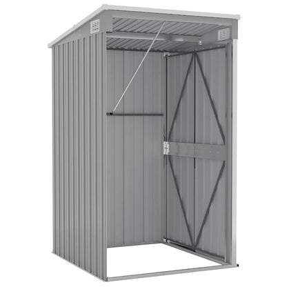 vidaXL Wall-mounted Garden Shed Grey 118x100x178 cm Galvanised Steel