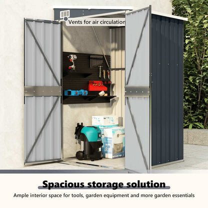 vidaXL Wall-mounted Garden Shed Anthracite 118x100x178 cm Steel
