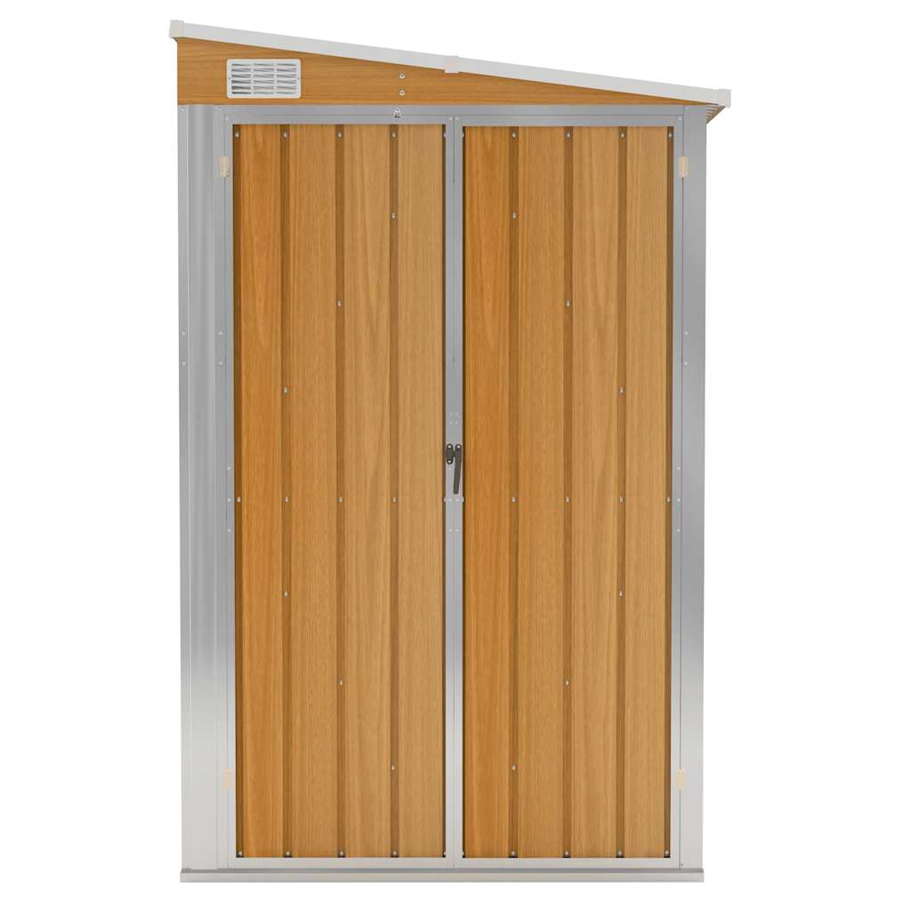 vidaXL Wall-mounted Garden Shed Brown 118x100x178 cm Galvanised Steel