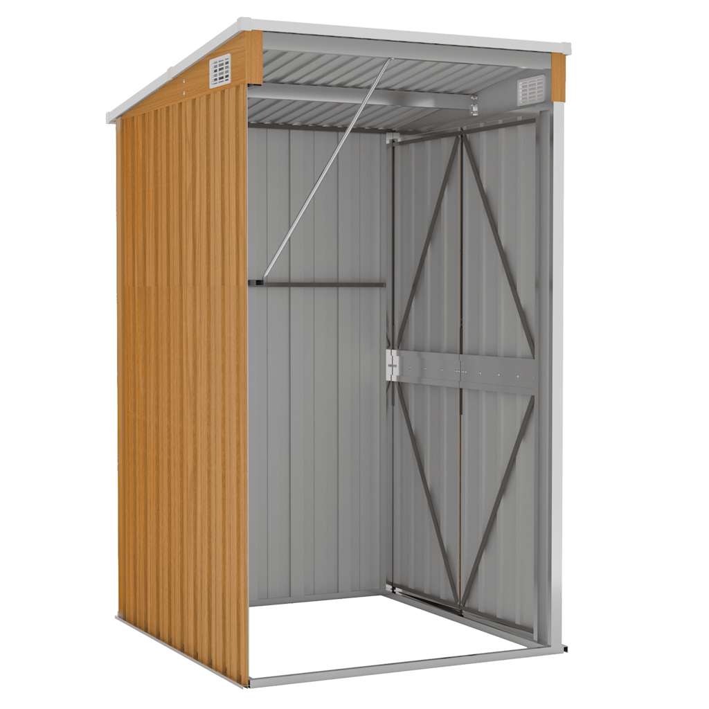 vidaXL Wall-mounted Garden Shed Brown 118x100x178 cm Galvanised Steel