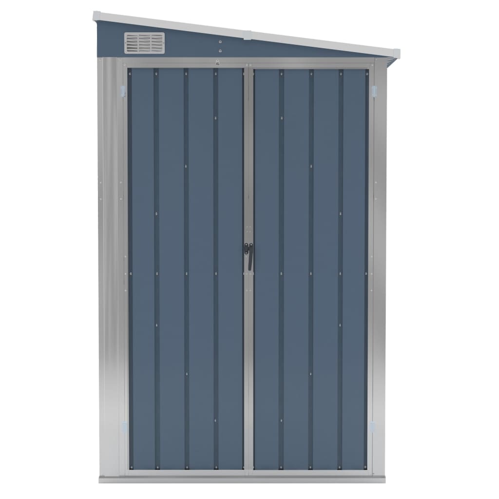 vidaXL Wall-mounted Garden Shed Grey 118x194x178 cm Galvanised Steel