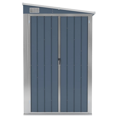 vidaXL Wall-mounted Garden Shed Grey 118x194x178 cm Galvanised Steel