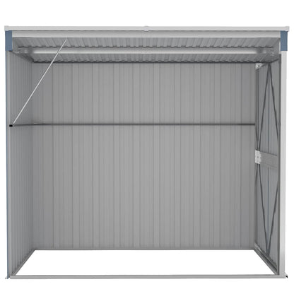 vidaXL Wall-mounted Garden Shed Grey 118x194x178 cm Galvanised Steel