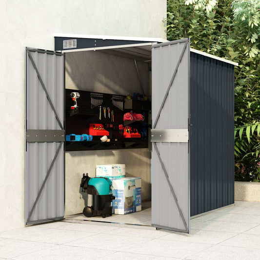 vidaXL Wall-mounted Garden Shed Anthracite 118x194x178 cm Steel