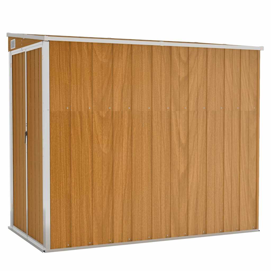 vidaXL Wall-mounted Garden Shed Brown 118x194x178 cm Galvanised Steel