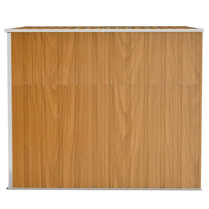 vidaXL Wall-mounted Garden Shed Brown 118x194x178 cm Galvanised Steel