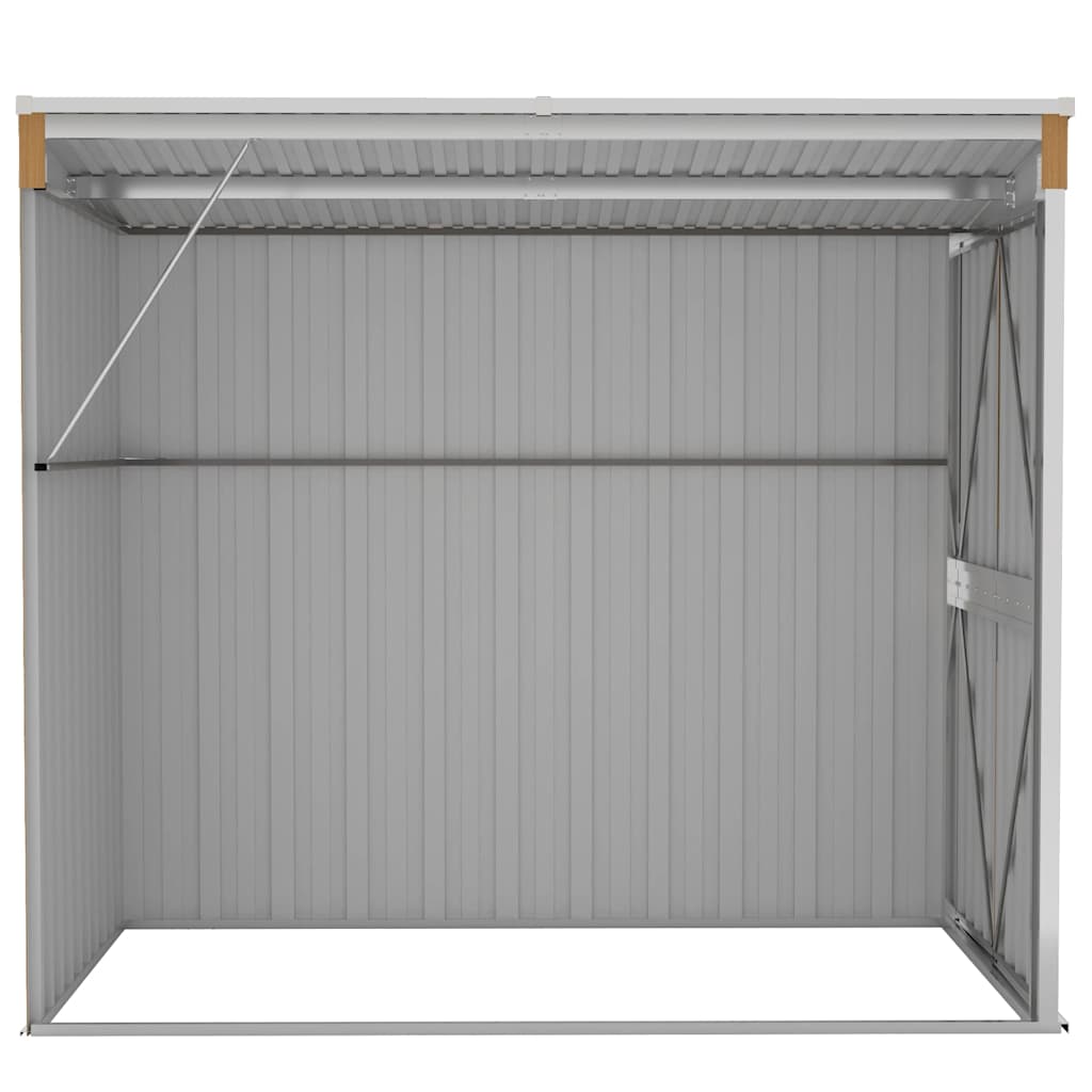 vidaXL Wall-mounted Garden Shed Brown 118x194x178 cm Galvanised Steel
