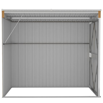 vidaXL Wall-mounted Garden Shed Brown 118x194x178 cm Galvanised Steel