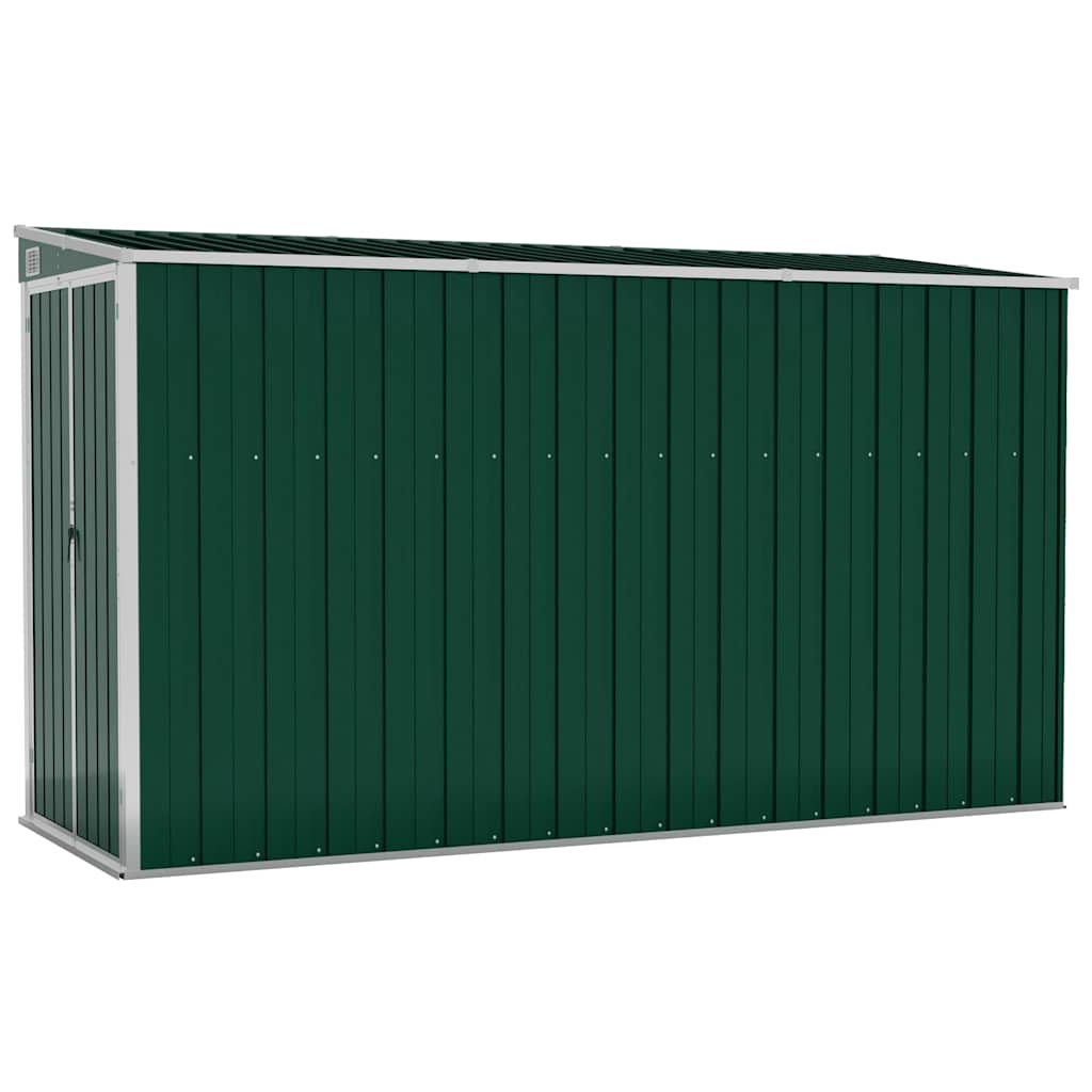 vidaXL Wall-mounted Garden Shed Green 118x288x178 cm Galvanised Steel
