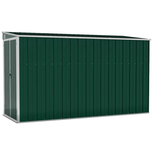 vidaXL Wall-mounted Garden Shed Green 118x288x178 cm Galvanised Steel
