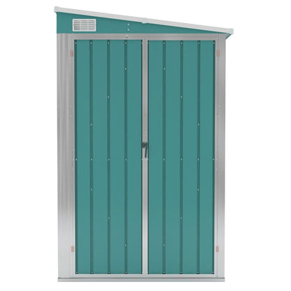 vidaXL Wall-mounted Garden Shed Green 118x288x178 cm Galvanised Steel