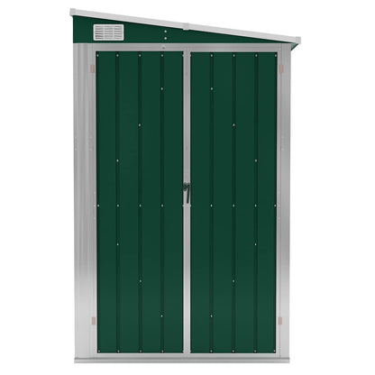vidaXL Wall-mounted Garden Shed Green 118x288x178 cm Galvanised Steel