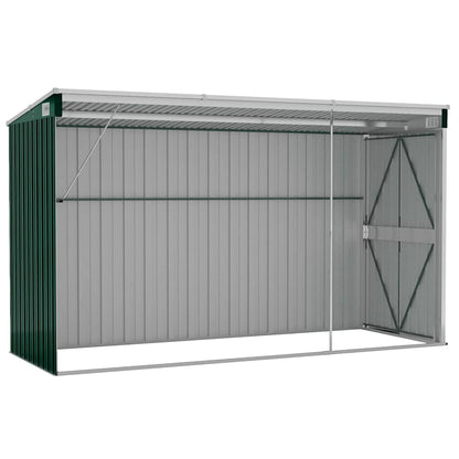 vidaXL Wall-mounted Garden Shed Green 118x288x178 cm Galvanised Steel