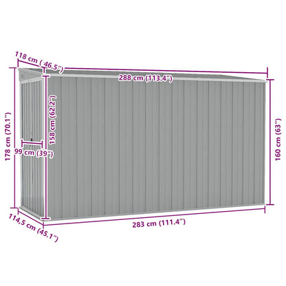 vidaXL Garden Shed | Grey | Galvanised Steel | Large | Garden Shed | Rectangular