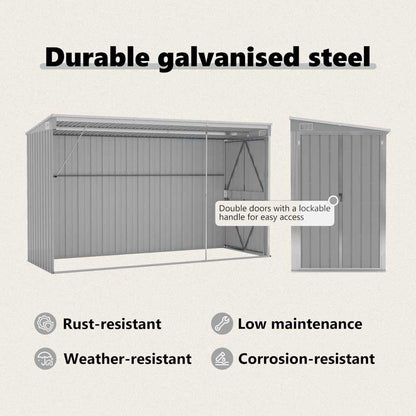 vidaXL Garden Shed | Grey | Galvanised Steel | Large | Garden Shed | Rectangular