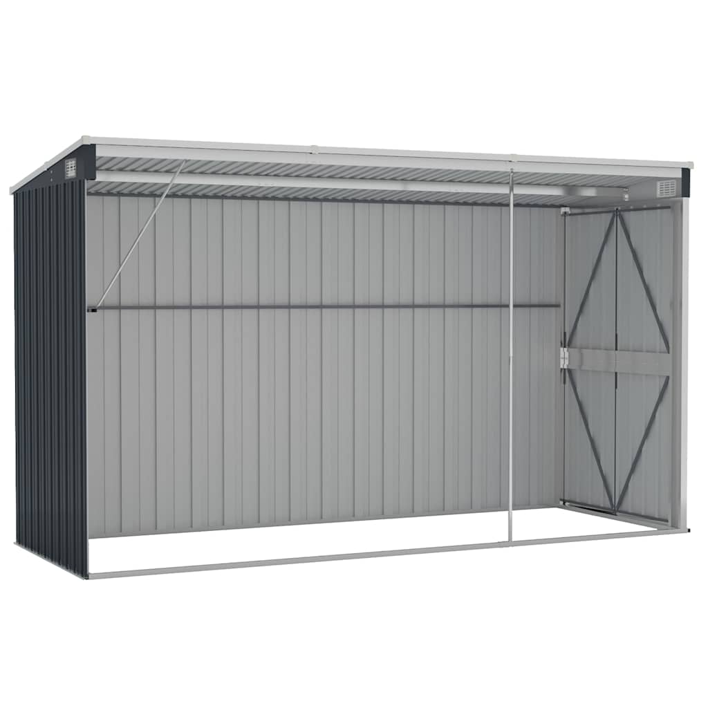 vidaXL Wall-mounted Garden Shed Anthracite 118x288x178 cm Steel