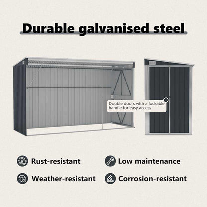 vidaXL Garden Shed | Anthracite | Galvanised steel, metal | Medium | Garden Shed