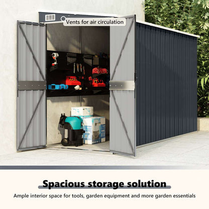 vidaXL Garden Shed | Anthracite | Galvanised steel, metal | Medium | Garden Shed