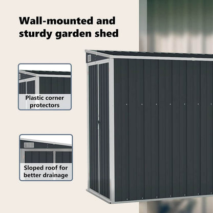 vidaXL Garden Shed | Anthracite | Galvanised steel, metal | Medium | Garden Shed