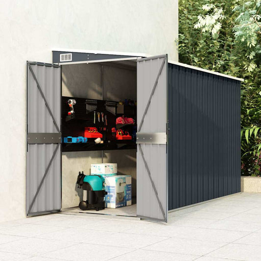 vidaXL Wall-mounted Garden Shed Anthracite 118x288x178 cm Steel