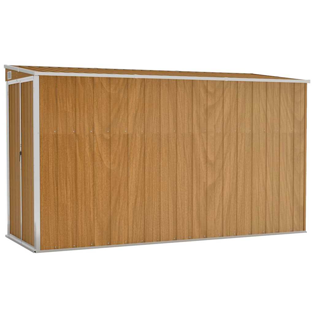 vidaXL Wall-mounted Garden Shed Brown 118x288x178 cm Galvanised Steel