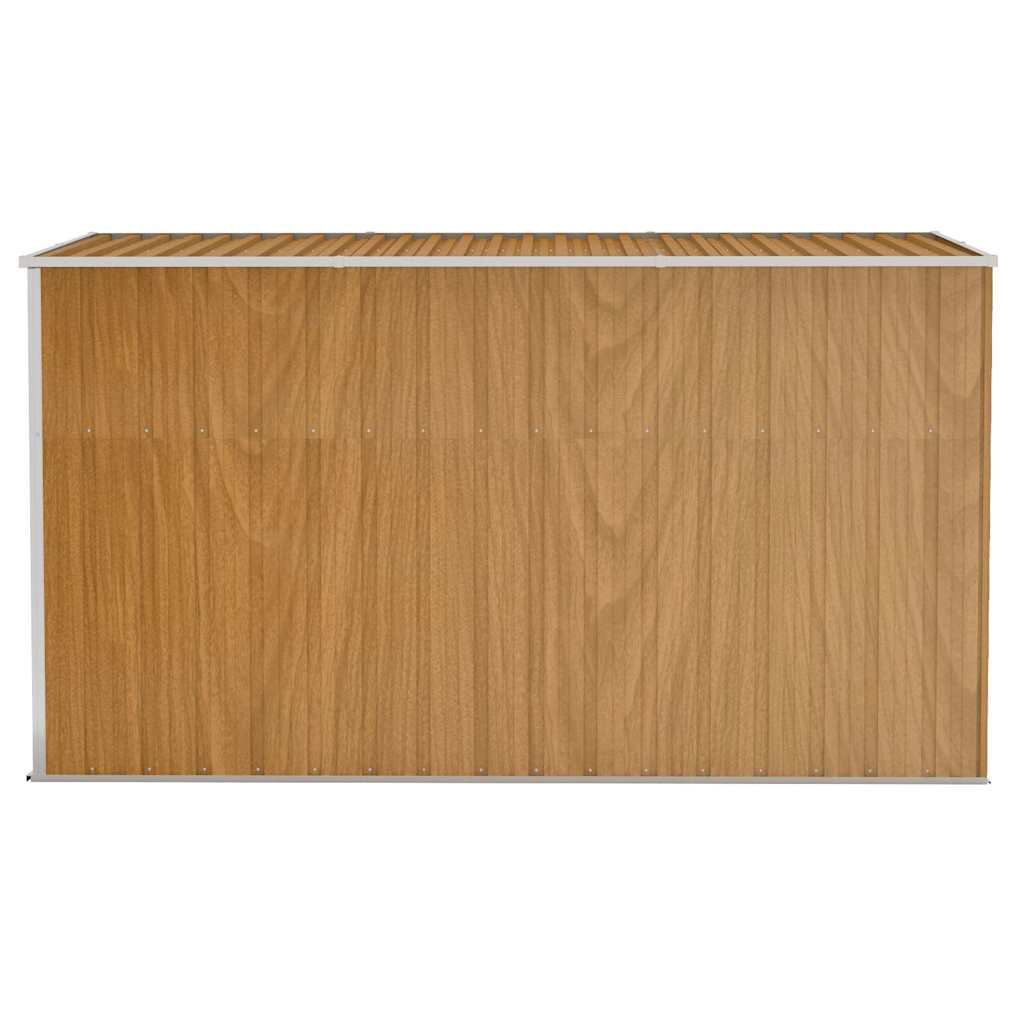 vidaXL Wall-mounted Garden Shed Brown 118x288x178 cm Galvanised Steel