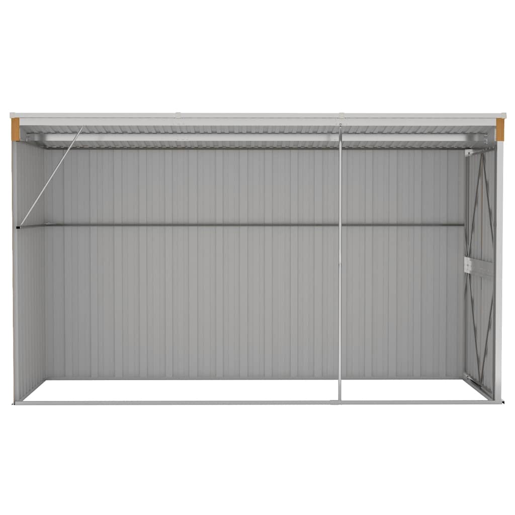 vidaXL Wall-mounted Garden Shed Brown 118x288x178 cm Galvanised Steel