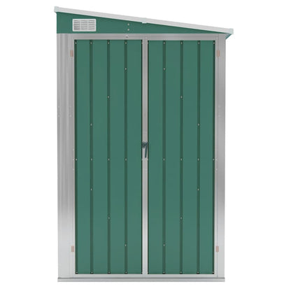 vidaXL Wall-mounted Garden Shed Green 118x382x178 cm Galvanised Steel