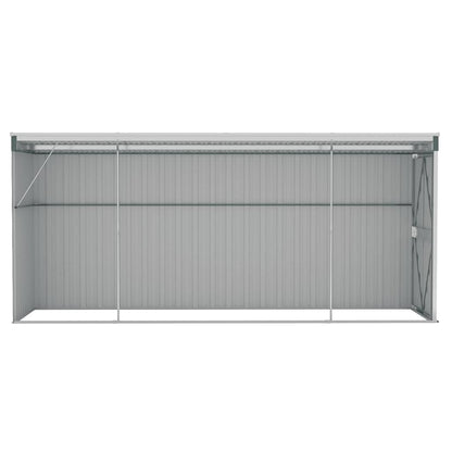 vidaXL Wall-mounted Garden Shed Green 118x382x178 cm Galvanised Steel