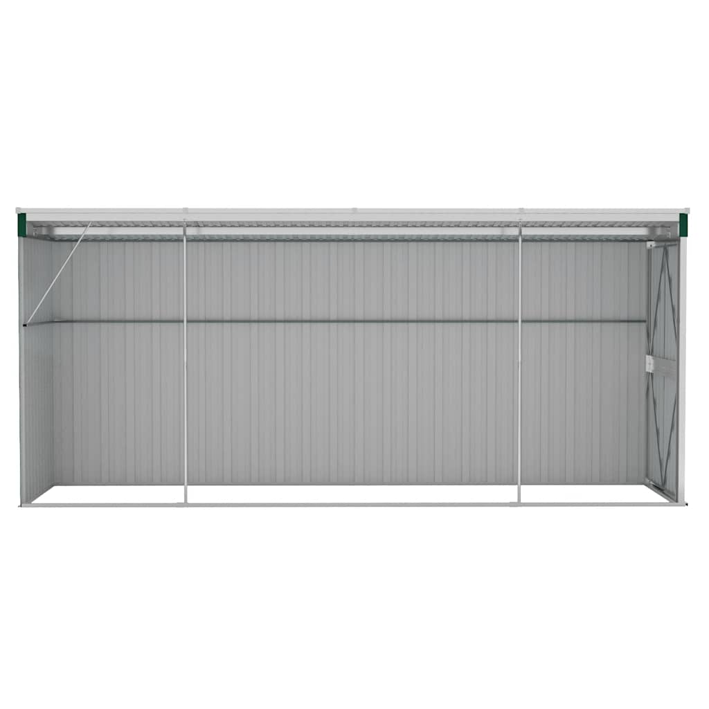 vidaXL Wall-mounted Garden Shed Green 118x382x178 cm Galvanised Steel