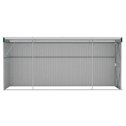 vidaXL Wall-mounted Garden Shed Green 118x382x178 cm Galvanised Steel