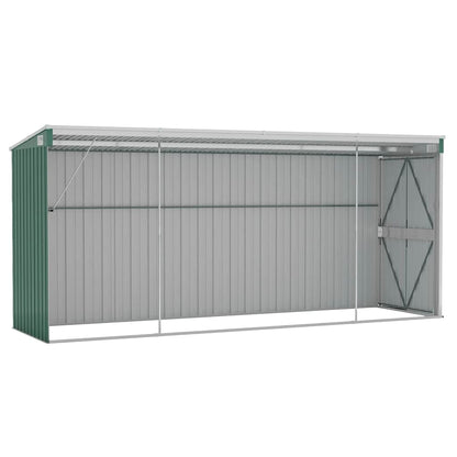 vidaXL Wall-mounted Garden Shed Green 118x382x178 cm Galvanised Steel