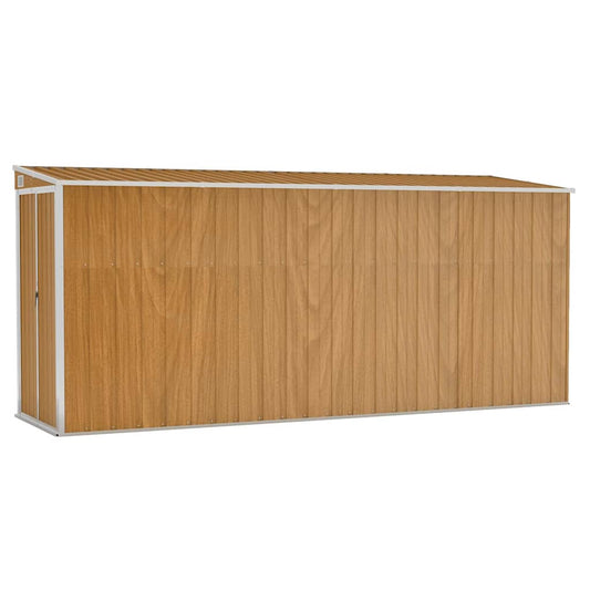 vidaXL Wall-mounted Garden Shed Brown 118x382x178 cm Galvanised Steel