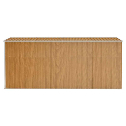 vidaXL Wall-mounted Garden Shed Brown 118x382x178 cm Galvanised Steel