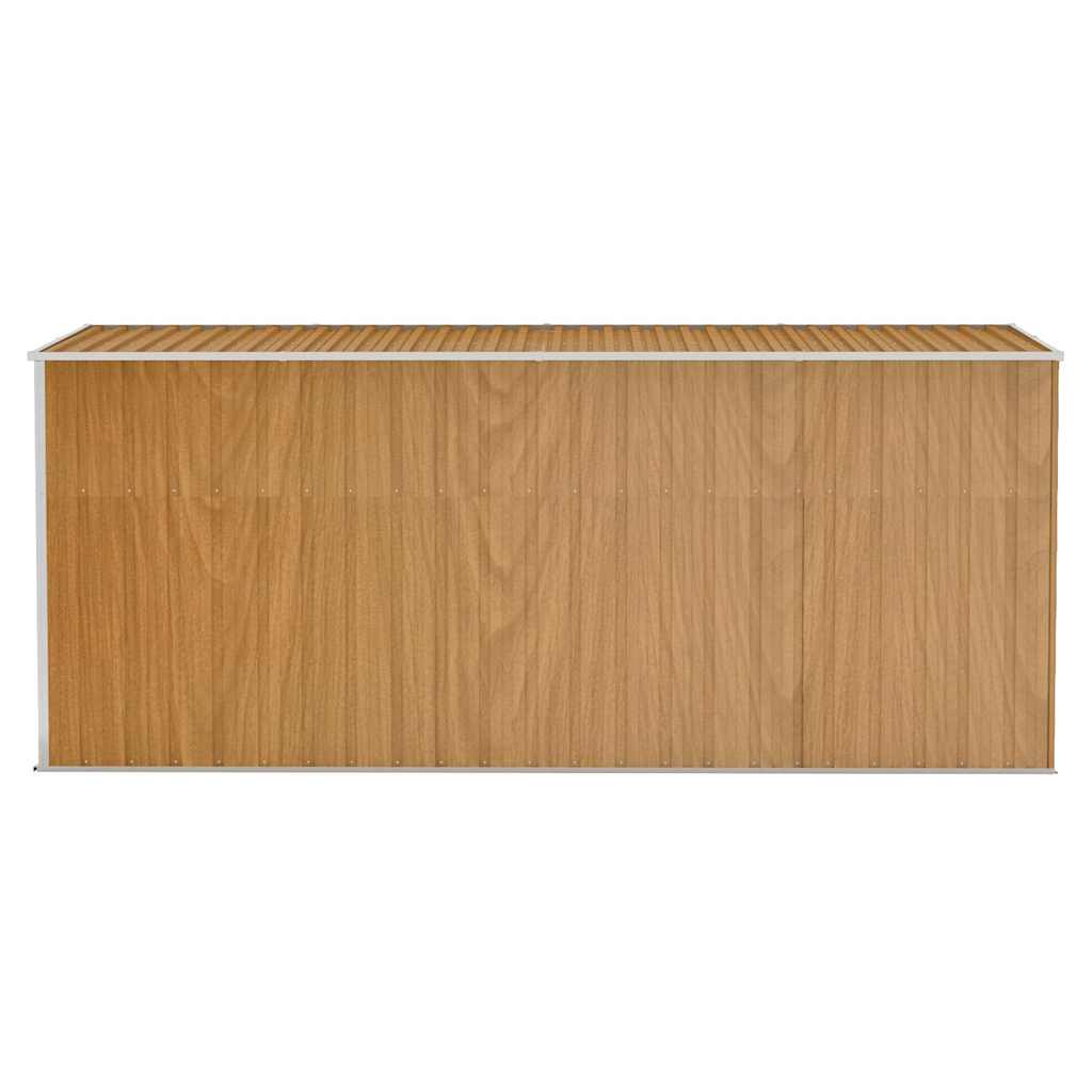 vidaXL Wall-mounted Garden Shed Brown 118x382x178 cm Galvanised Steel