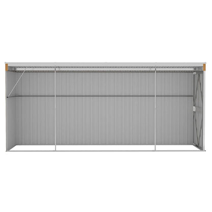 vidaXL Wall-mounted Garden Shed Brown 118x382x178 cm Galvanised Steel