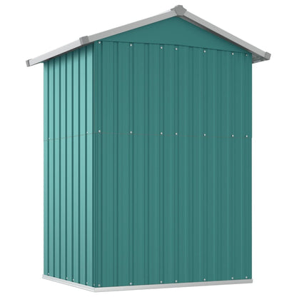 vidaXL Garden Shed Green 126x97.5x177 cm Galvanised Steel