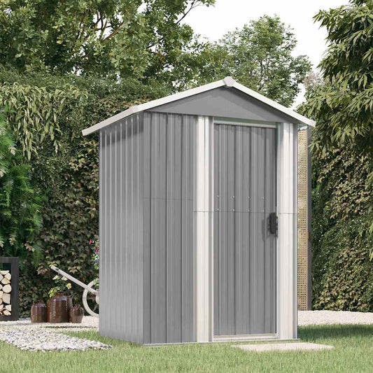 vidaXL Garden Shed Grey 126x97,5x177 cm Galvanised Steel