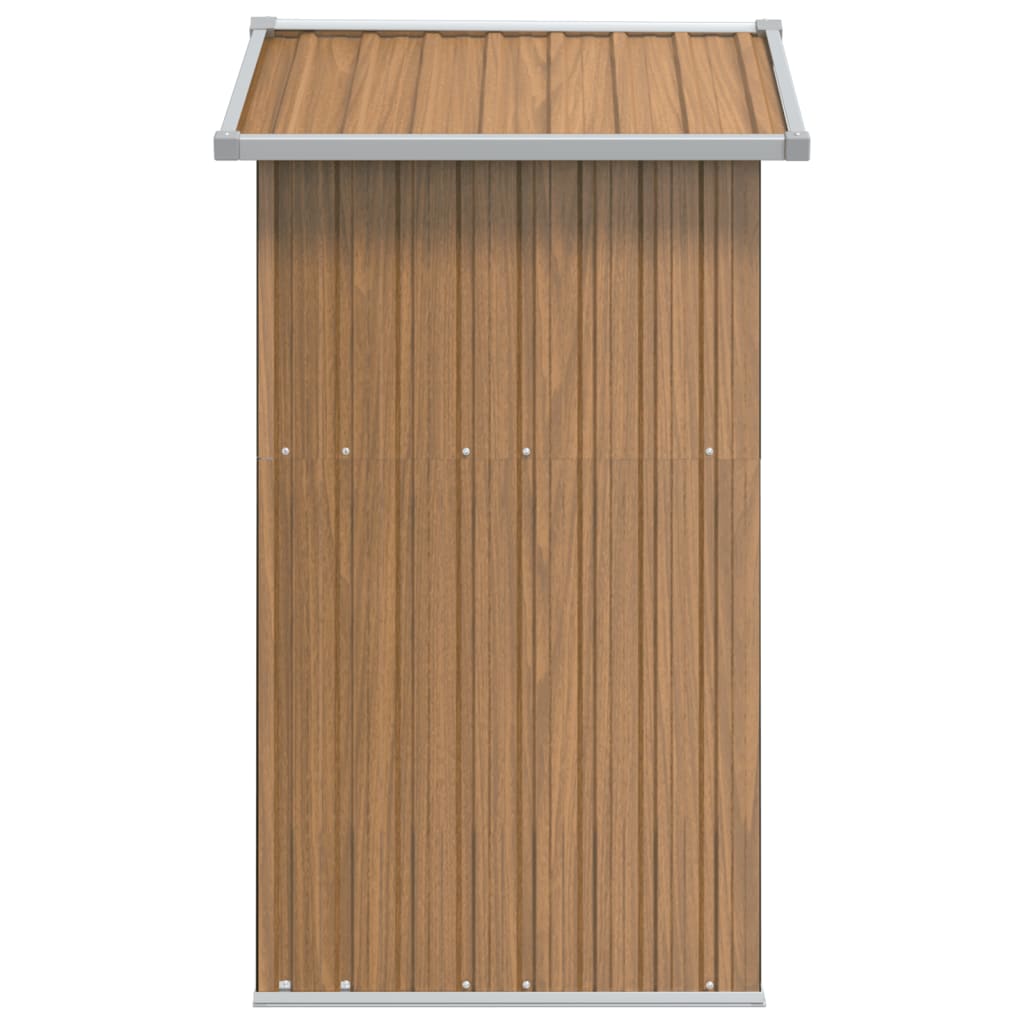 vidaXL Garden Shed Brown 126x97.5x177 cm Galvanised Steel