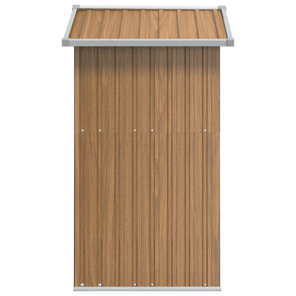vidaXL Garden Shed Brown 126x97.5x177 cm Galvanised Steel