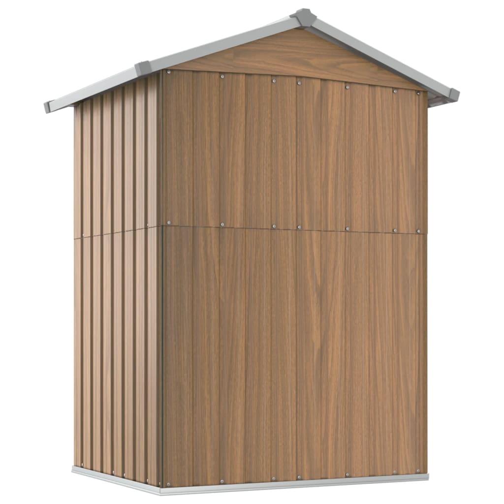 vidaXL Garden Shed Brown 126x97.5x177 cm Galvanised Steel