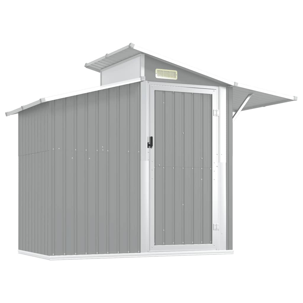 vidaXL Garden Shed Grey 270x130x208.5 cm Galvanised Steel