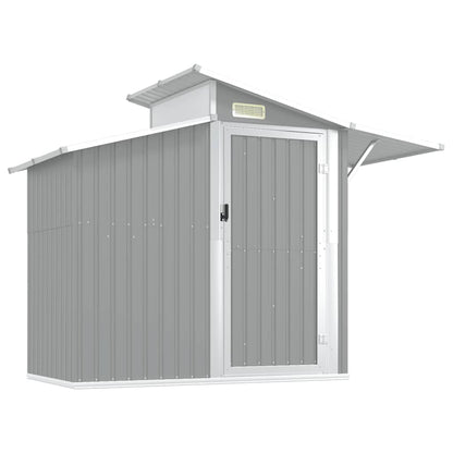 vidaXL Garden Shed Grey 270x130x208.5 cm Galvanised Steel