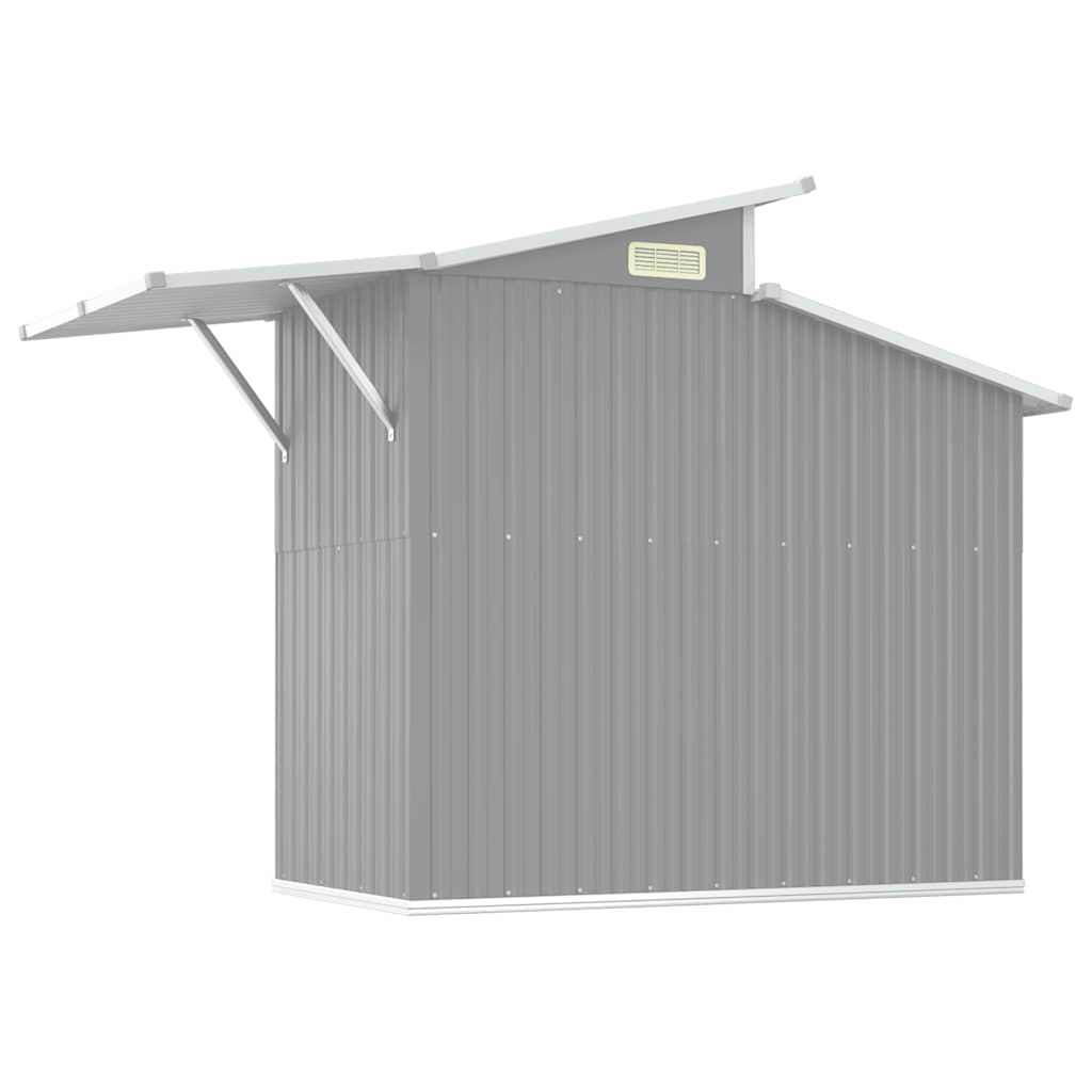 vidaXL Garden Shed Grey 270x130x208.5 cm Galvanised Steel