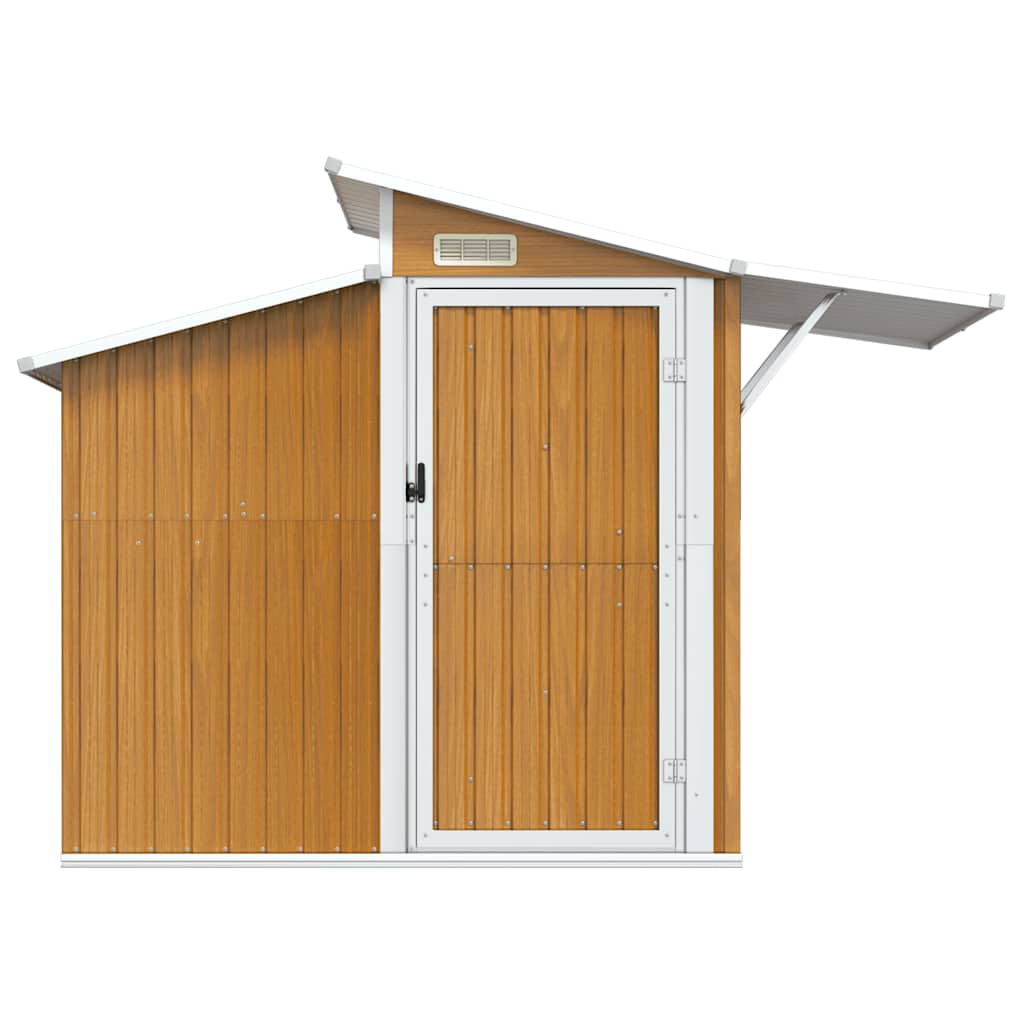 vidaXL Garden Shed Brown 270x130x208.5 cm Galvanised Steel
