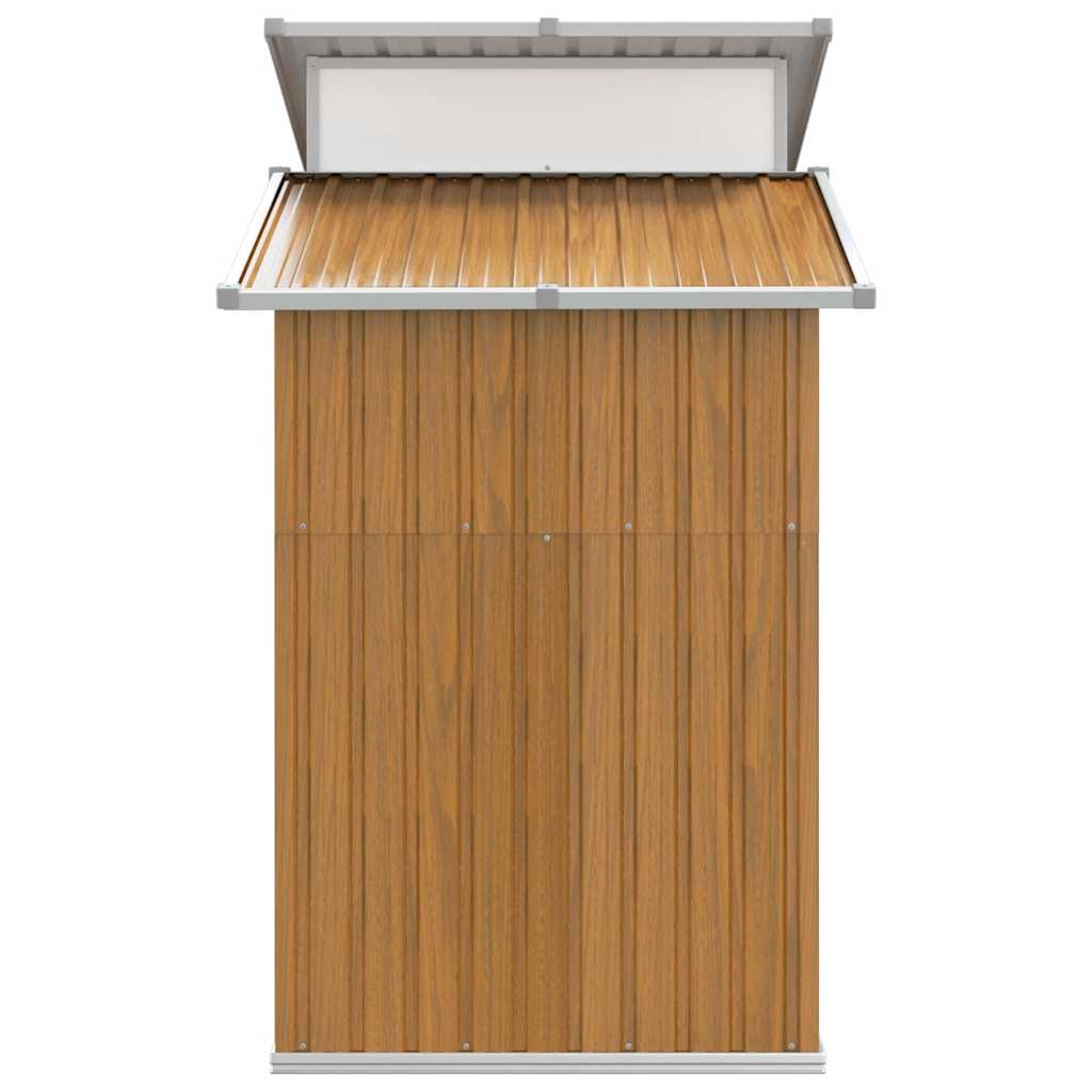 vidaXL Garden Shed Brown 270x130x208.5 cm Galvanised Steel