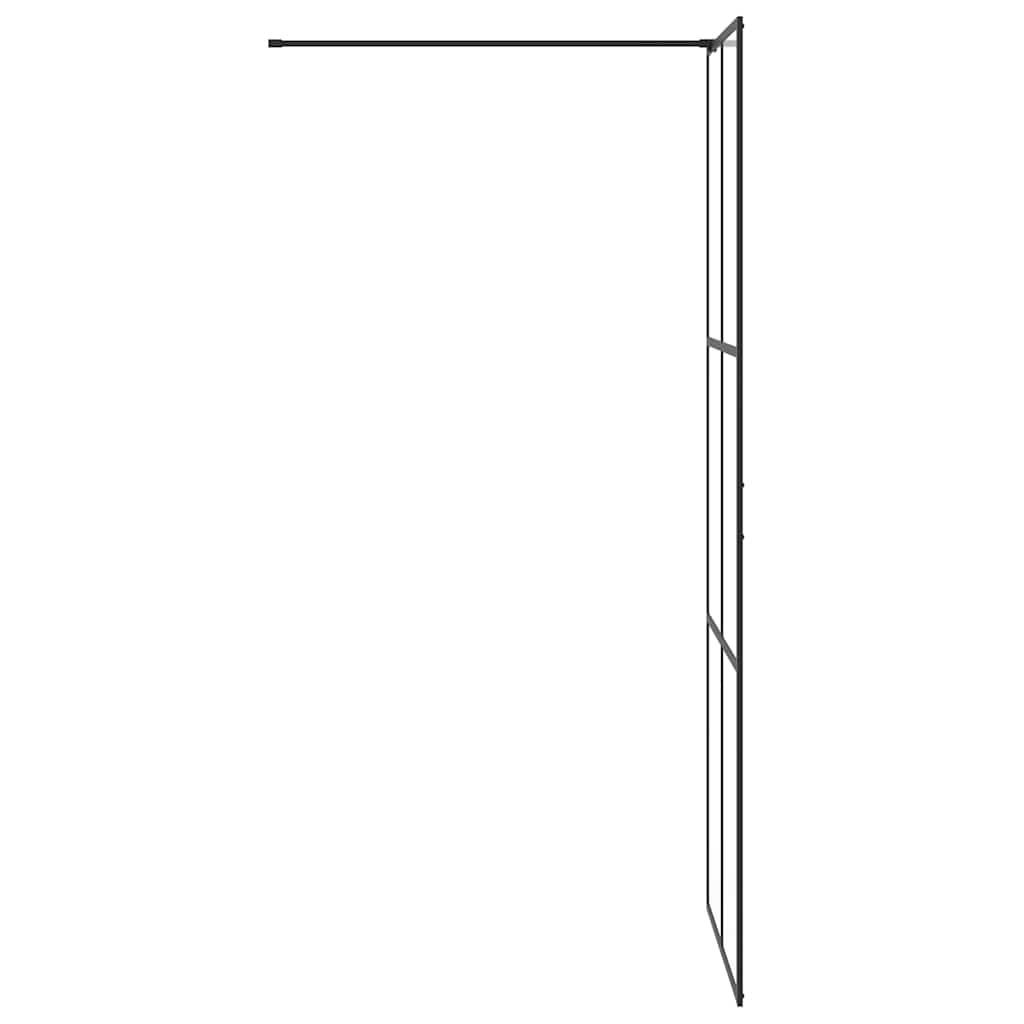 vidaXL Walk-in Shower Wall with Clear ESG Glass 80x195 cm Black