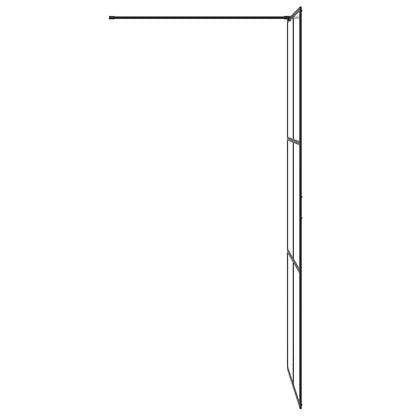 vidaXL Walk-in Shower Wall with Clear ESG Glass 80x195 cm Black