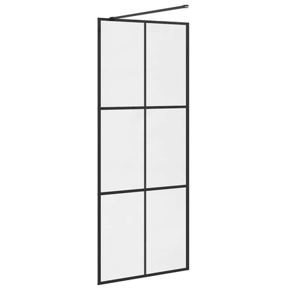vidaXL Walk-in Shower Wall with Clear ESG Glass 80x195 cm Black